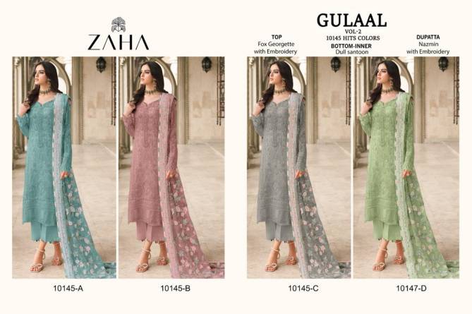 Gulaal Vol 1 By Zaha Georgette Pakistani Suits Catalog